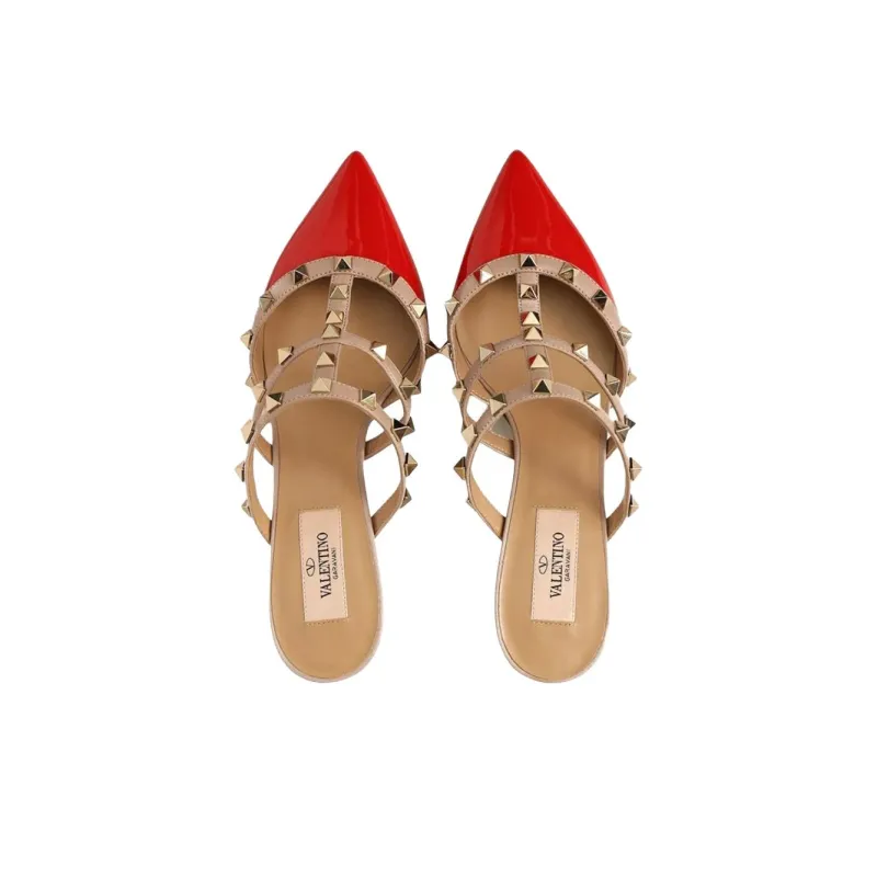 Valentino Closed Toe Slippers Women's Red-3