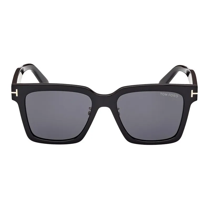 TF Acetate Plate Frame Square Sunglasses Unisex Black-1