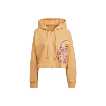 adidas FW22 By Stella McCartney Cropped Full Zip Hoodie Yellow