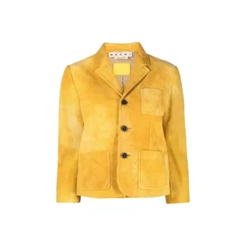 MARNI Leather Jacket 'Sun Orange'