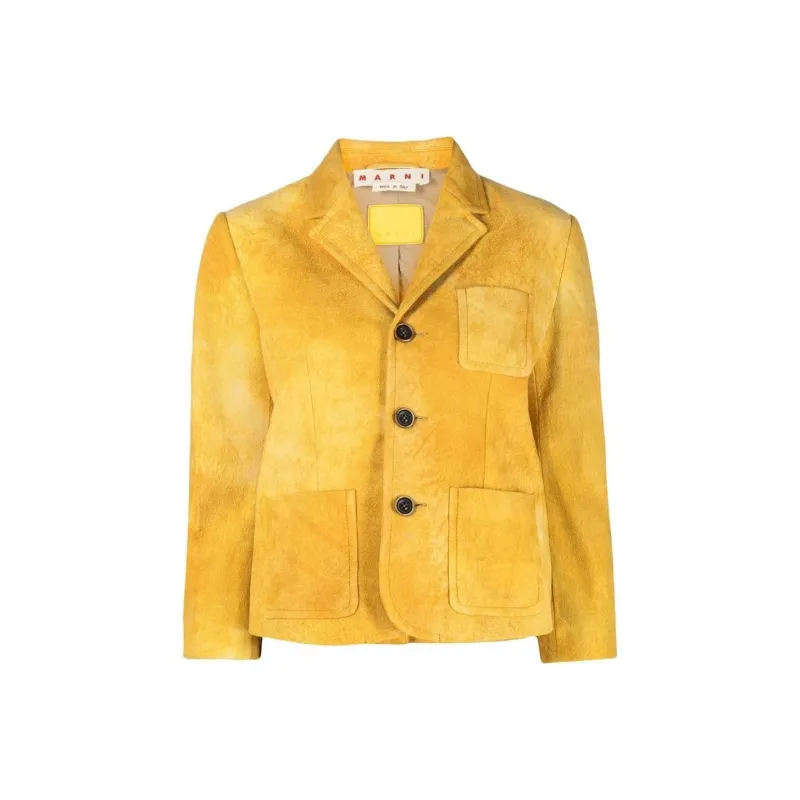 MARNI Leather Jacket 'Sun Orange'-0