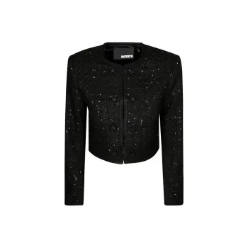 Rotate Sequin Embellished Cropped Jacket