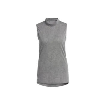 Adidas ESSENTIALS Mock Neck Sleeveless Polo Shirt Polo Shirt Women's Gray