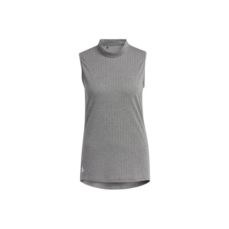 Adidas ESSENTIALS Mock Neck Sleeveless Polo Shirt Polo Shirt Women's Gray-0