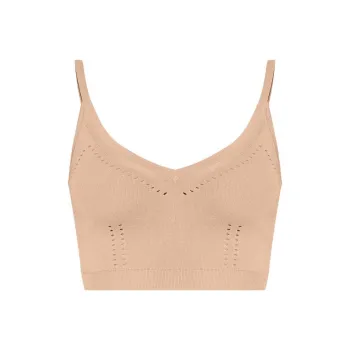MaxMara Perforated V Neck Top