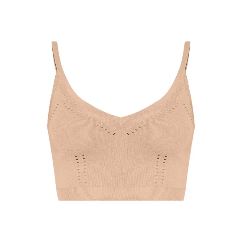 MaxMara Perforated V Neck Top-0