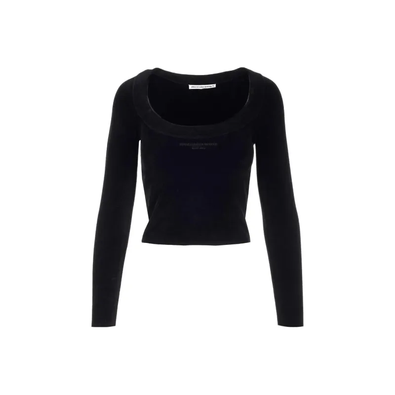 Alexander Wang Scoop neck Cropped Knit Top-0