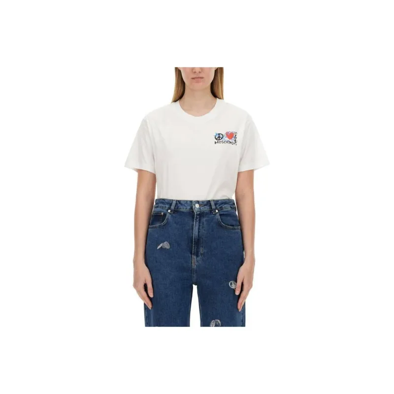 MOSCHINO Jeans Logo Printed Crewneck T Shirt-0