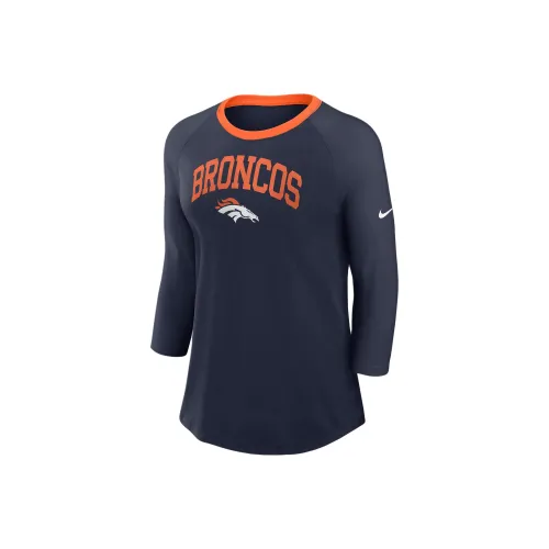 Nike pink Broncos Women's Nike Nfl 3/4 Sleeve T Shirt