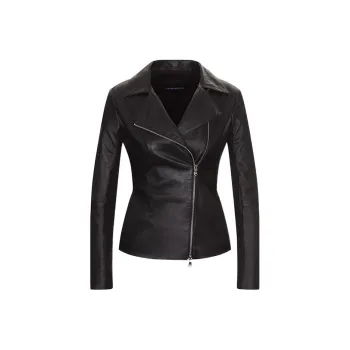 EMPORIO ARMANI Semi aniline Nappa lambskin Jacket With Jersey Inserts