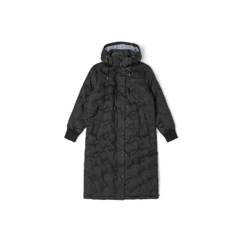 Kappa Solid Color Hooded Long Down Jacket Women's