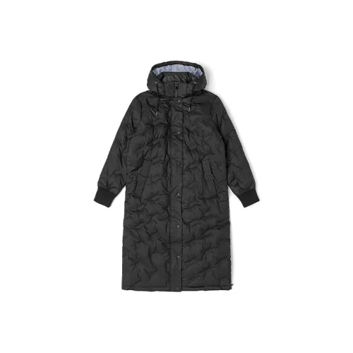 Kappa Solid Color Hooded Long Down Jacket Women's
