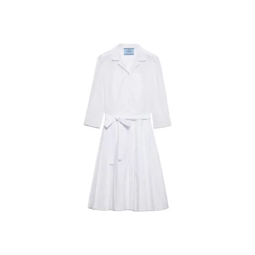 PRADA Long Sleeved Dress Women's White