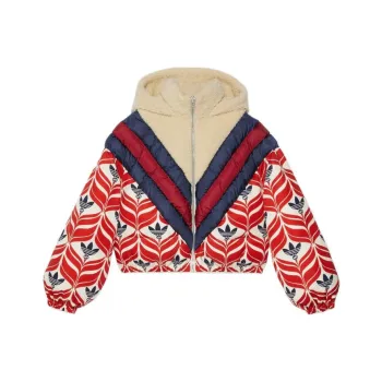 GUCCI X Adidas Hooded Puffer Jacket Black/White/Red