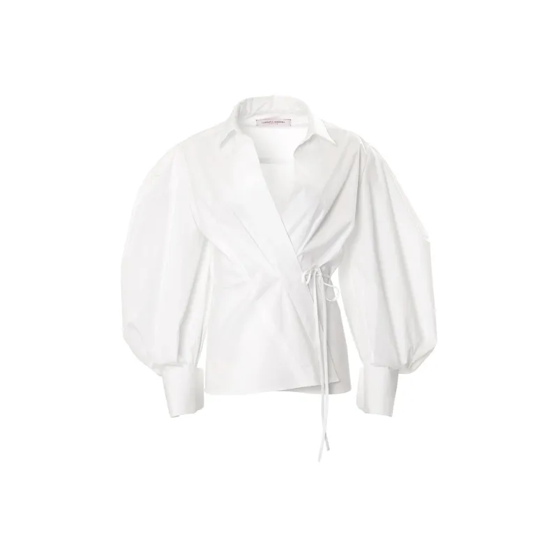 CarolinaHerrera Puff-sleeve Wrap Top-0