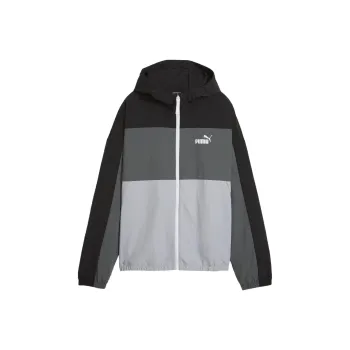 PUMA OVERSIZED HOODED WINDBREAKER Jackets Coats Women's Black Mineral Gray