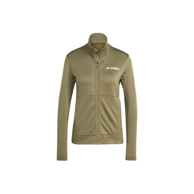 Adidas Women's Terrex Multi Half Zip Long Sleeve Long Sleeve Top Olive Strata-0