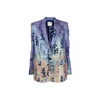Forte Forte Floral-devoré Peak-lapels Blazer