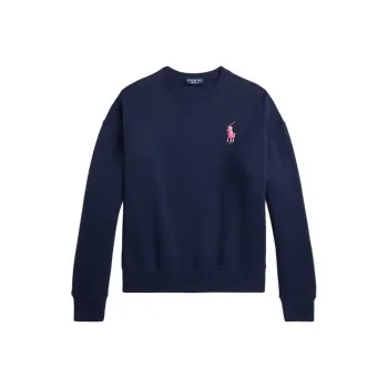 Polo Ralph Lauren FW23 Crew Neck Loose Fit Regular Long Sleeved Sweatshirt Women's Marine Blue