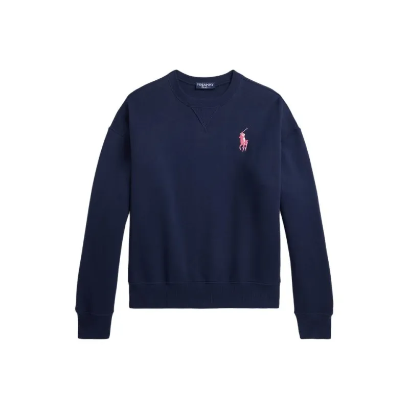 Polo Ralph Lauren FW23 Crew Neck Loose Fit Regular Long Sleeved Sweatshirt Women's Marine Blue-0