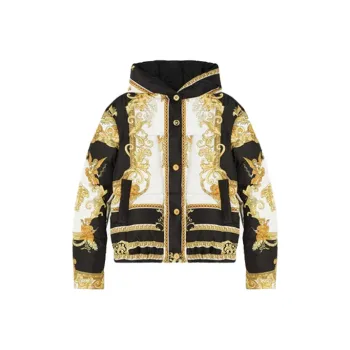 VERSACE Down Jacket Women's Black Gold