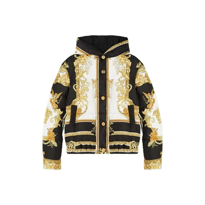 VERSACE Down Jacket Women's Black Gold-0