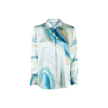 JONATHAN SIMKHAI Elika Marble print Shirt