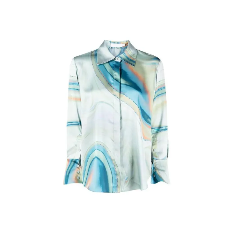 JONATHAN SIMKHAI Elika Marble print Shirt-0