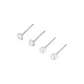 3mm Zircon 1 Pair+3mm Pearl 1 Pair