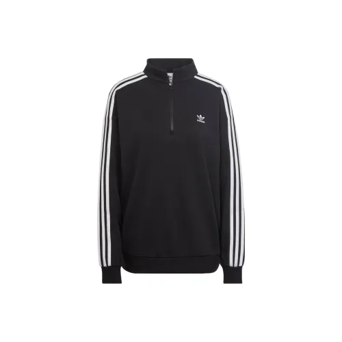 adidas originals Adicolor Trefoil Quarter Zip Sweatshirt Black