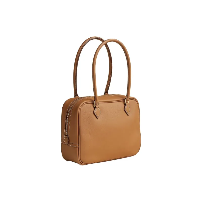 HERMES Plume Swift Calfskin Handbag Mini Women's 37 Gold Brown-2