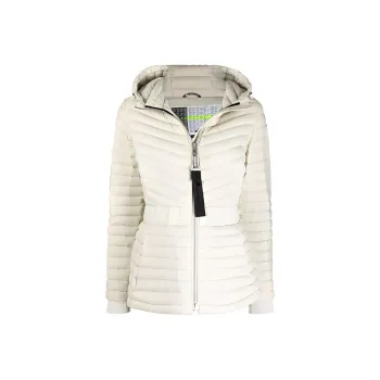 Moose Knuckles Solid Color Hooded Down Jacket Women's White