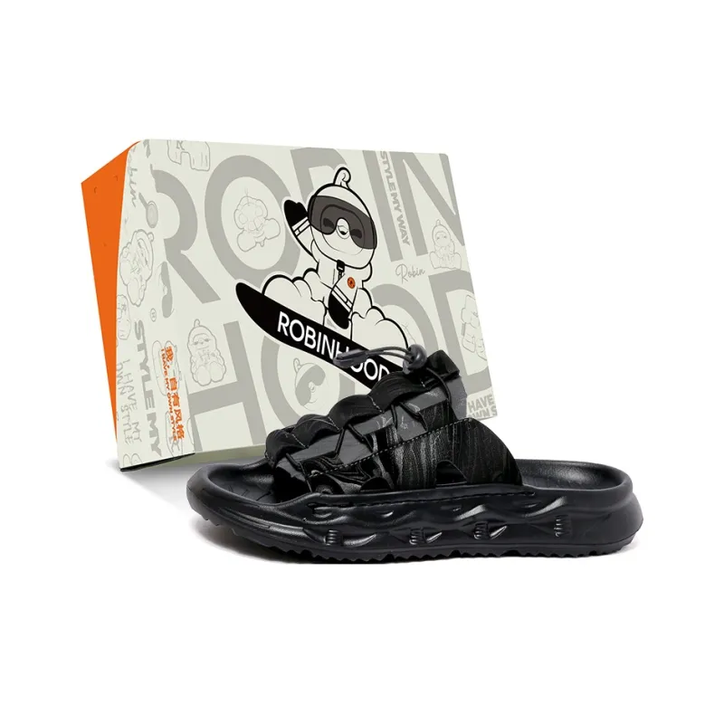 ROBINHOOD Slip Resistant Quiet Slide Slippers Men's Box Included-5