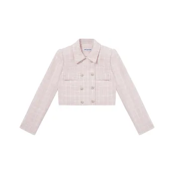 Self portrait Jackets Coats Women's Red And Pink Plaid