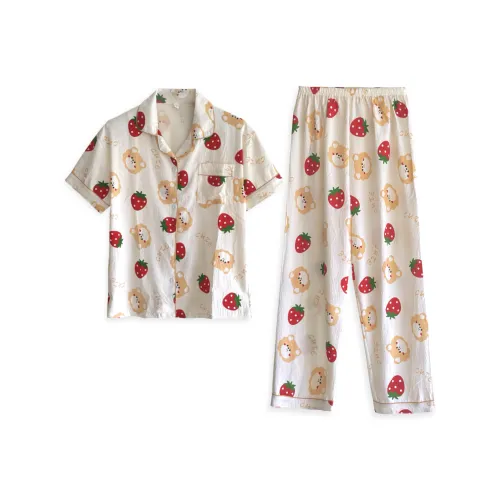 XIAFENYAN Pajama Set Women's Apricot