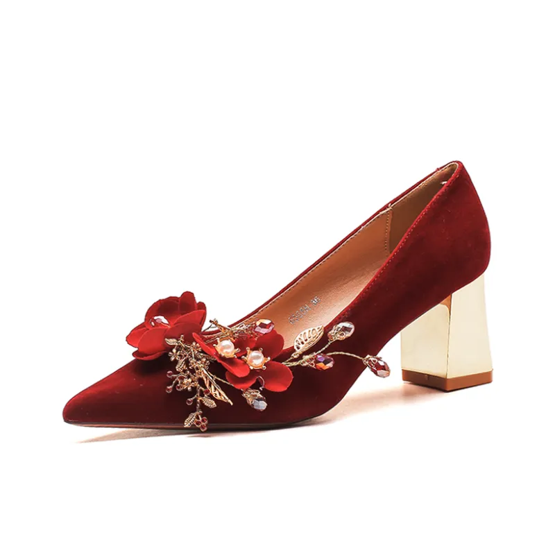 KATHRYN WILSON Chunky Heel High Heels Women's Red-2