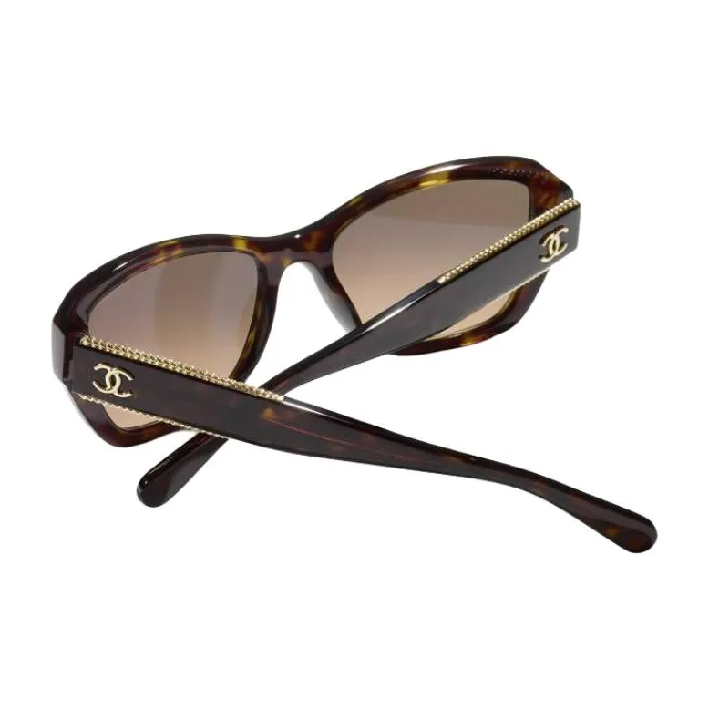 CHANEL Acetate Butterfly Sunglasses Unisex Brown-2