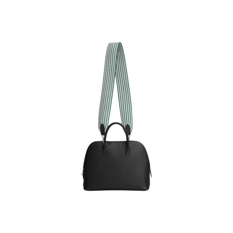 HERMES Cordagr Canvas With Swift Calfskin Bag Strap Women's Dazzling Green & Light Gray & Black-2