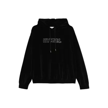 Sonia Rykiel Rhinestone-embellished Logo Hoddie