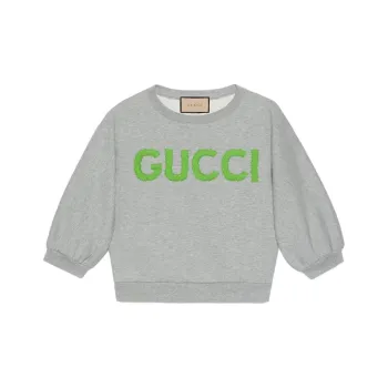 GUCCI Logo-embroidered Cropped Cotton Sweatshirt