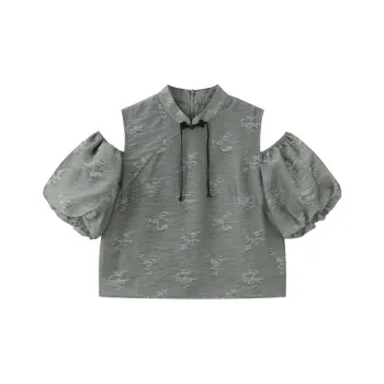 LEDIN Chiffon Shirts Women's Gray