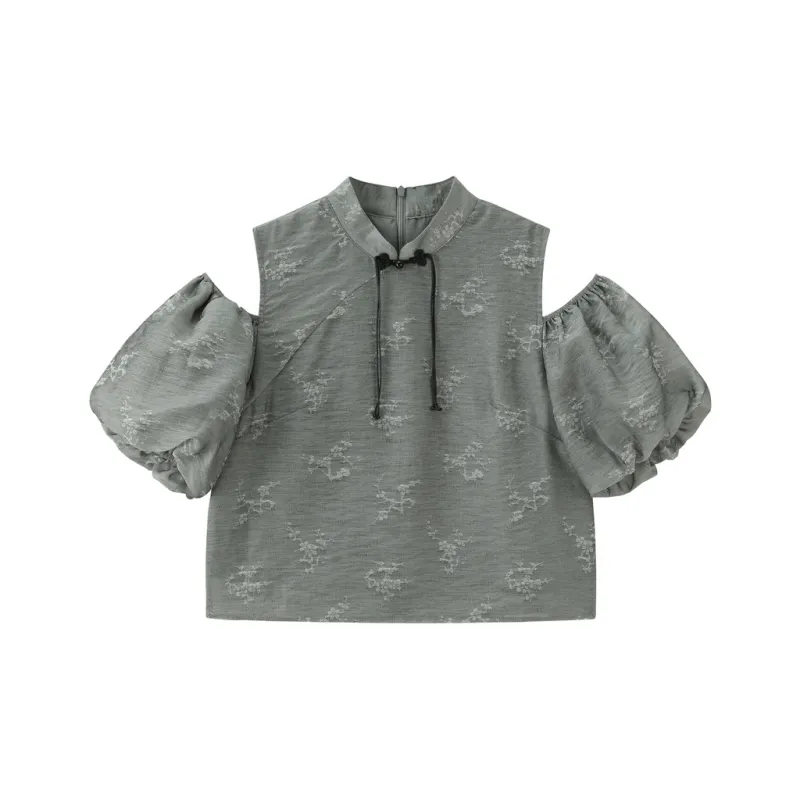 LEDIN Chiffon Shirts Women's Gray-0