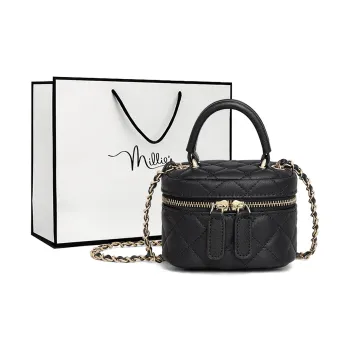 MILLIE'S Cow Leather Shoulder Bag, Crossbody Bag, Handbag Regular Women's Black