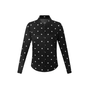 DEGRE ZERO Shirt Women's Little Black White Polka Dot