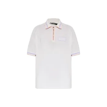 VERSACE Short-Sleeved Knitted Polo Shirt