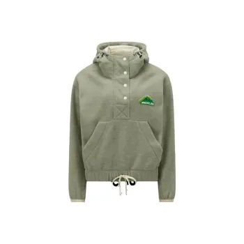 Moncler Drawstring Fleece-Texture Hoodie