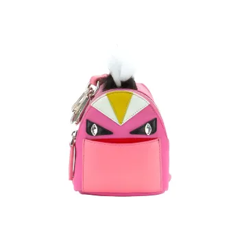 FENDI Nibu With Fox Fur Accessory Bag Backpack Women's Pink