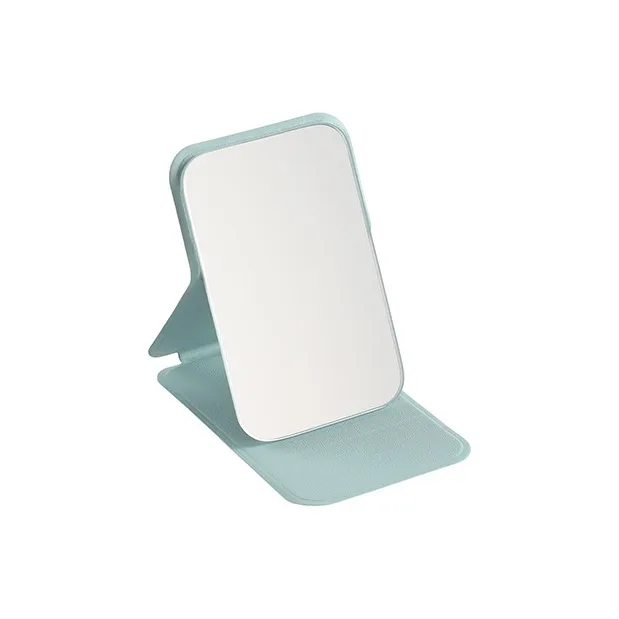 Love Of Wormwood Minimalist Style Large PU Leather Folding Tabletop Single Sided Mirror Refillable Makeup Mirror-5