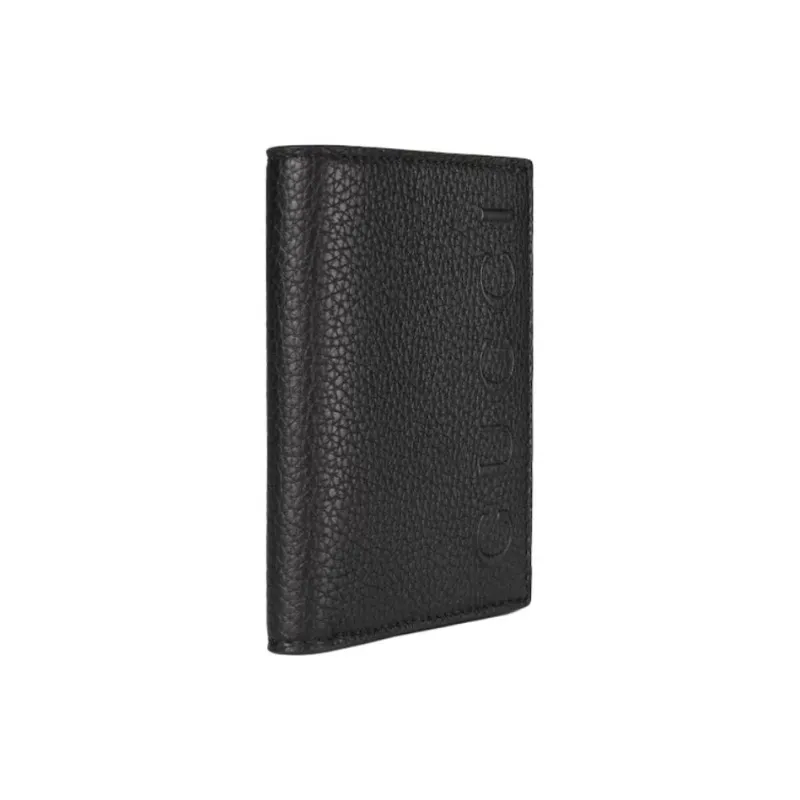 GUCCI Leather Wallet Small Size Men's Black-2