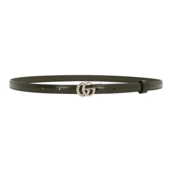 GUCCI Calfskin, Metal Leather Belts Women's Green Width  2CM
